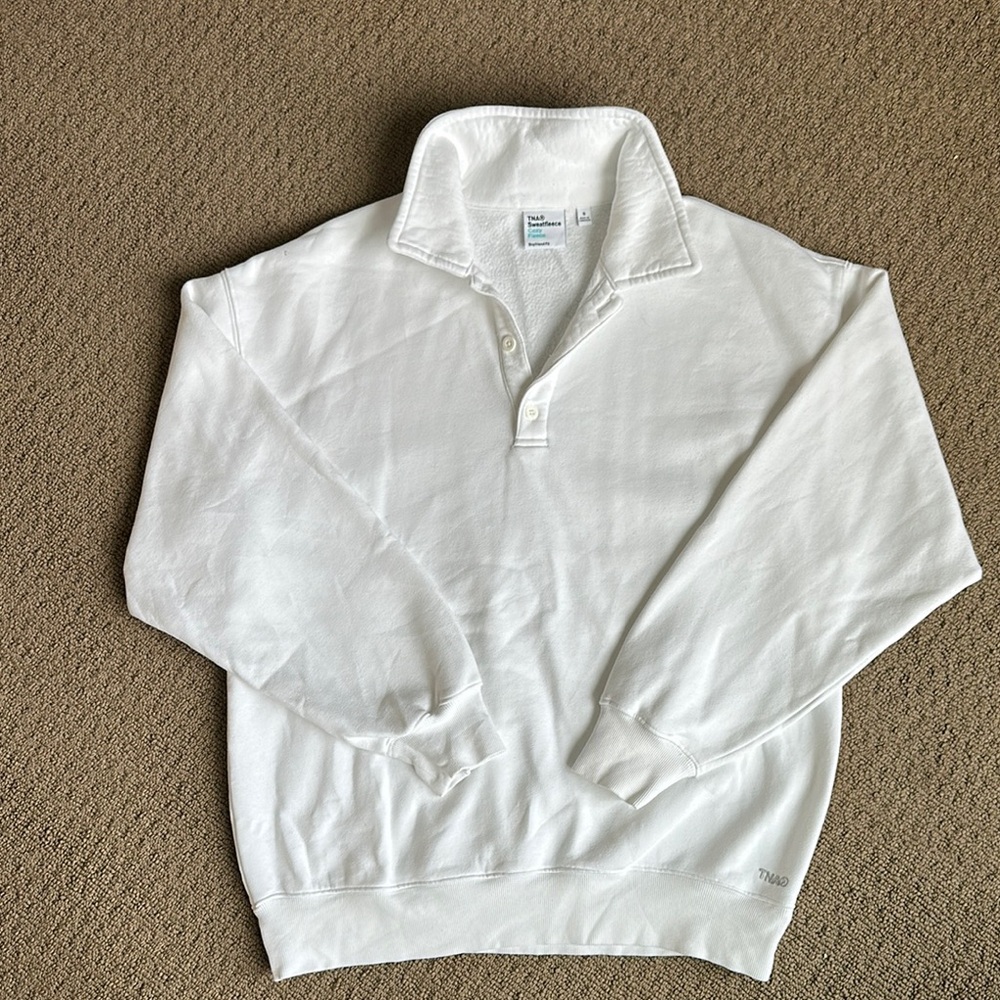 TNA Aritzia Oversized Polo Quarter button Sweatshirt Small